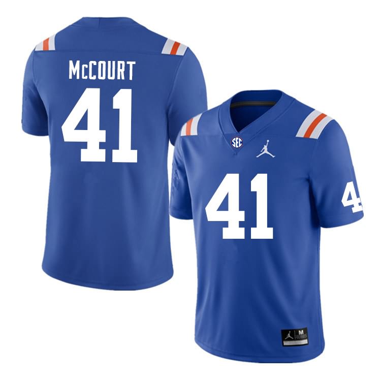 Men's NCAA Florida Gators Alex McCourt #41 Stitched Authentic Nike Blue Throwback College Football Jersey OTG5365AF